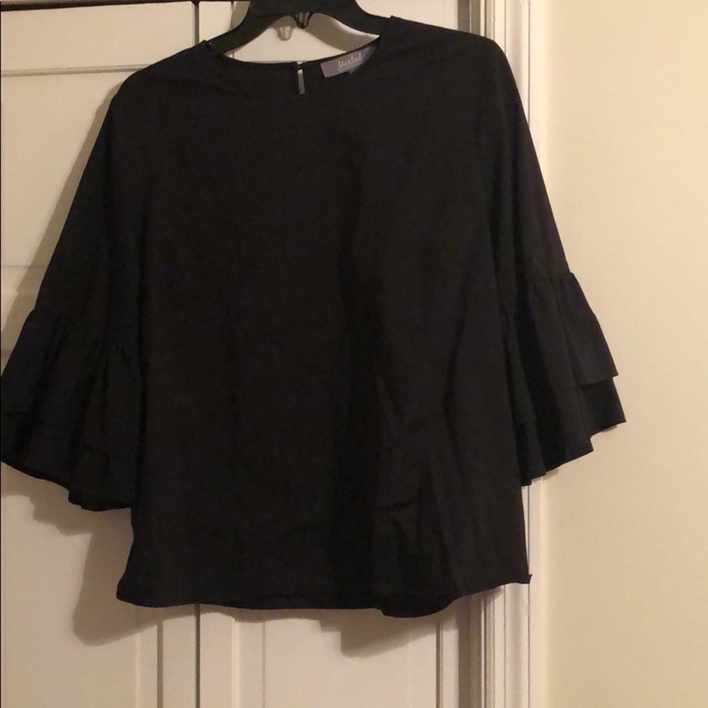 Black Ruffle Sleeve